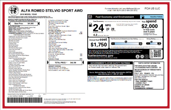 New 2018 Alfa Romeo Stelvio Sport Q4 for sale Sold at Alfa Romeo of Greenwich in Greenwich CT 06830 26