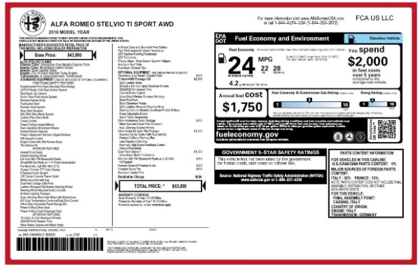 New 2018 Alfa Romeo Stelvio Ti Sport Q4 for sale Sold at Alfa Romeo of Greenwich in Greenwich CT 06830 26