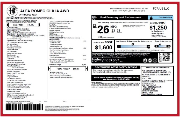 New 2018 Alfa Romeo Giulia Q4 for sale Sold at Alfa Romeo of Greenwich in Greenwich CT 06830 26