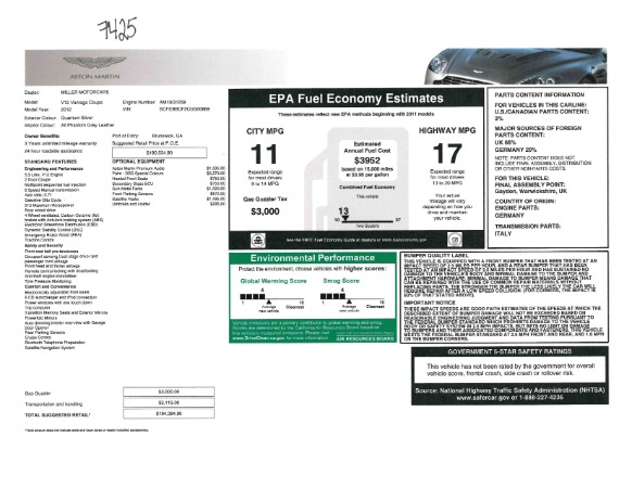 Used 2012 Aston Martin V12 Vantage Coupe for sale Sold at Alfa Romeo of Greenwich in Greenwich CT 06830 20