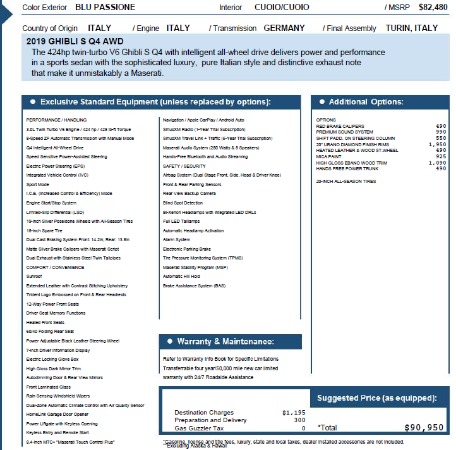 New 2019 Maserati Ghibli S Q4 for sale Sold at Alfa Romeo of Greenwich in Greenwich CT 06830 25