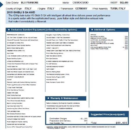 New 2019 Maserati Ghibli S Q4 for sale Sold at Alfa Romeo of Greenwich in Greenwich CT 06830 23