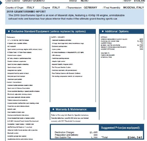 New 2018 Maserati GranTurismo Sport for sale Sold at Alfa Romeo of Greenwich in Greenwich CT 06830 24