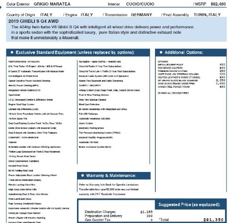 New 2019 Maserati Ghibli S Q4 for sale Sold at Alfa Romeo of Greenwich in Greenwich CT 06830 26