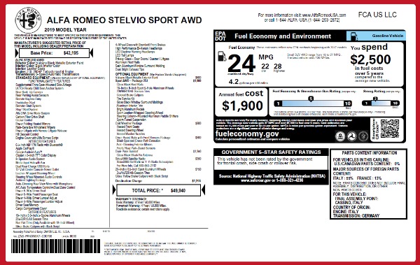 New 2019 Alfa Romeo Stelvio Q4 for sale Sold at Alfa Romeo of Greenwich in Greenwich CT 06830 26