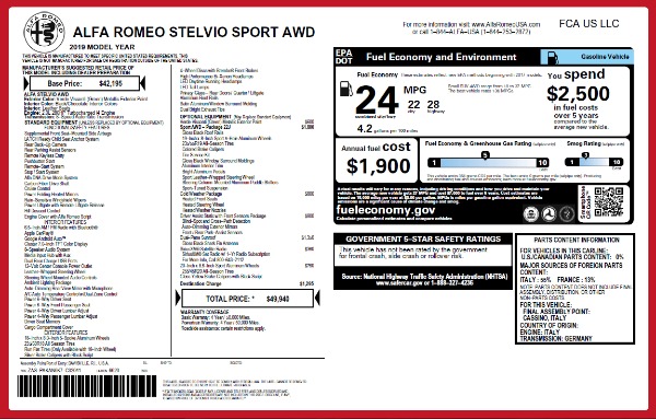 New 2019 Alfa Romeo Stelvio Sport Q4 for sale Sold at Alfa Romeo of Greenwich in Greenwich CT 06830 27