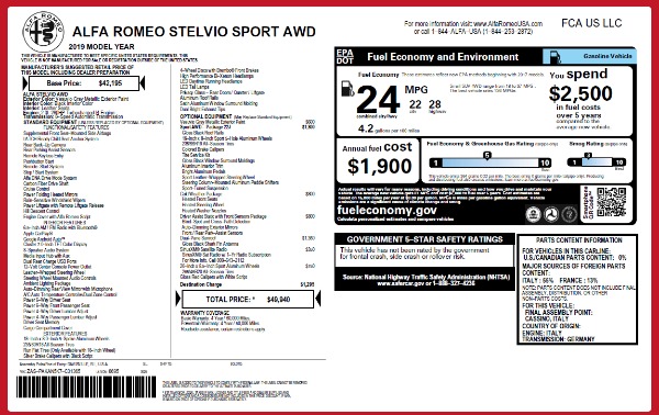 New 2019 Alfa Romeo Stelvio Sport Q4 for sale Sold at Alfa Romeo of Greenwich in Greenwich CT 06830 25