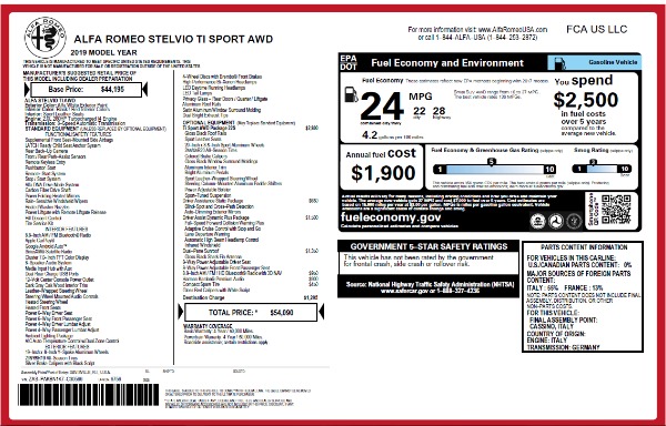 New 2019 Alfa Romeo Stelvio Ti Sport Q4 for sale Sold at Alfa Romeo of Greenwich in Greenwich CT 06830 26
