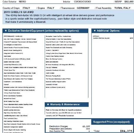 New 2019 Maserati Ghibli S Q4 for sale Sold at Alfa Romeo of Greenwich in Greenwich CT 06830 27