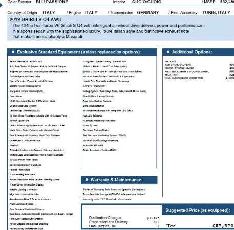 New 2019 Maserati Ghibli S Q4 for sale Sold at Alfa Romeo of Greenwich in Greenwich CT 06830 25