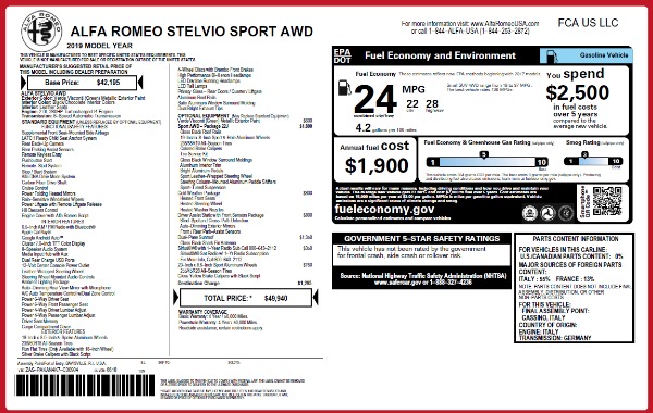 New 2019 Alfa Romeo Stelvio Sport Q4 for sale Sold at Alfa Romeo of Greenwich in Greenwich CT 06830 27