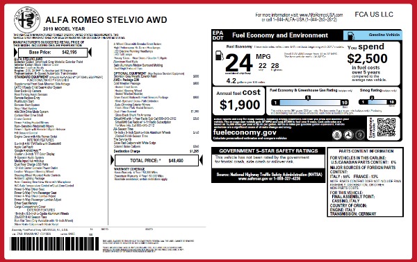 New 2019 Alfa Romeo Stelvio Q4 for sale Sold at Alfa Romeo of Greenwich in Greenwich CT 06830 2