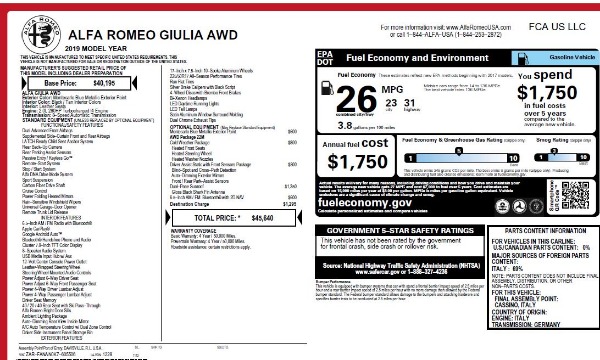 New 2019 Alfa Romeo Giulia Q4 for sale Sold at Alfa Romeo of Greenwich in Greenwich CT 06830 26