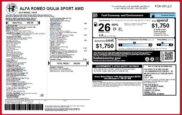 New 2019 Alfa Romeo Giulia Sport Q4 for sale Sold at Alfa Romeo of Greenwich in Greenwich CT 06830 24