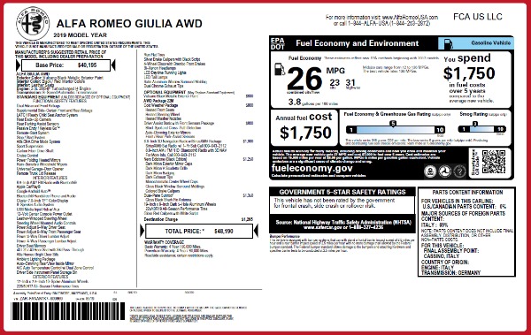 New 2019 Alfa Romeo Giulia Q4 for sale Sold at Alfa Romeo of Greenwich in Greenwich CT 06830 26