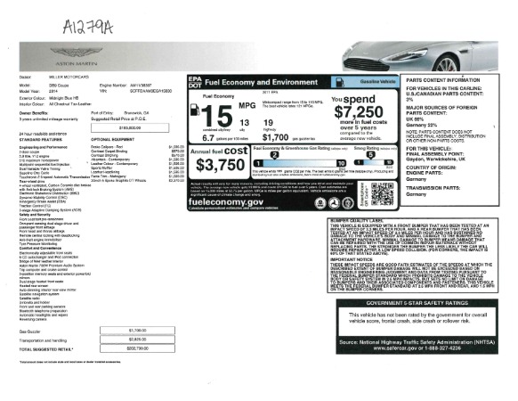 Used 2014 Aston Martin DB9 Coupe for sale Sold at Alfa Romeo of Greenwich in Greenwich CT 06830 23