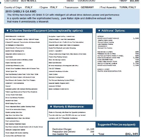 New 2019 Maserati Ghibli S Q4 for sale Sold at Alfa Romeo of Greenwich in Greenwich CT 06830 28