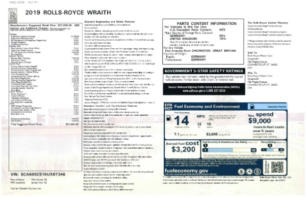 New 2019 Rolls-Royce Wraith for sale Sold at Alfa Romeo of Greenwich in Greenwich CT 06830 26