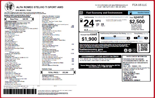New 2019 Alfa Romeo Stelvio Ti Sport Q4 for sale Sold at Alfa Romeo of Greenwich in Greenwich CT 06830 2