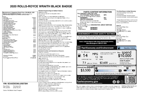New 2020 Rolls-Royce Wraith Black Badge for sale Sold at Alfa Romeo of Greenwich in Greenwich CT 06830 26
