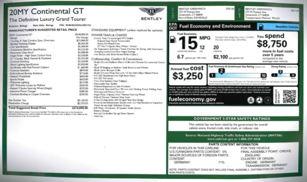 New 2020 Bentley Continental GT W12 for sale Sold at Alfa Romeo of Greenwich in Greenwich CT 06830 27