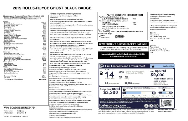 New 2019 Rolls-Royce Ghost Black Badge for sale Sold at Alfa Romeo of Greenwich in Greenwich CT 06830 9