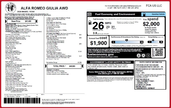 New 2020 Alfa Romeo Giulia Q4 for sale Sold at Alfa Romeo of Greenwich in Greenwich CT 06830 2