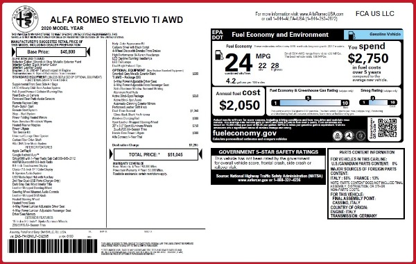 New 2020 Alfa Romeo Stelvio Ti Q4 for sale $51,045 at Alfa Romeo of Greenwich in Greenwich CT 06830 2