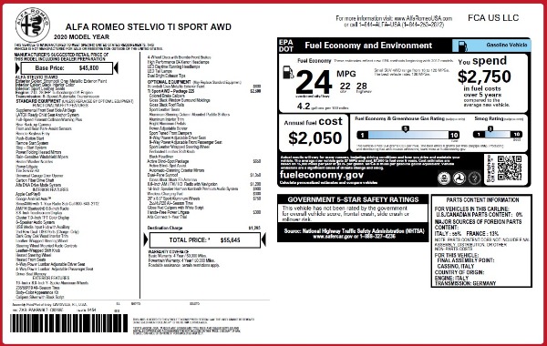 New 2020 Alfa Romeo Stelvio Ti Sport Q4 for sale Sold at Alfa Romeo of Greenwich in Greenwich CT 06830 2