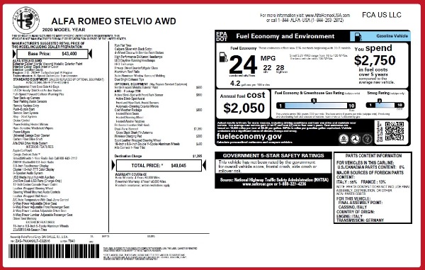 New 2020 Alfa Romeo Stelvio Q4 for sale $49,045 at Alfa Romeo of Greenwich in Greenwich CT 06830 2