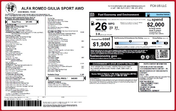 New 2020 Alfa Romeo Giulia Sport Q4 for sale Sold at Alfa Romeo of Greenwich in Greenwich CT 06830 2