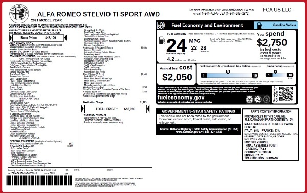 New 2021 Alfa Romeo Stelvio Ti Sport Q4 for sale Sold at Alfa Romeo of Greenwich in Greenwich CT 06830 27