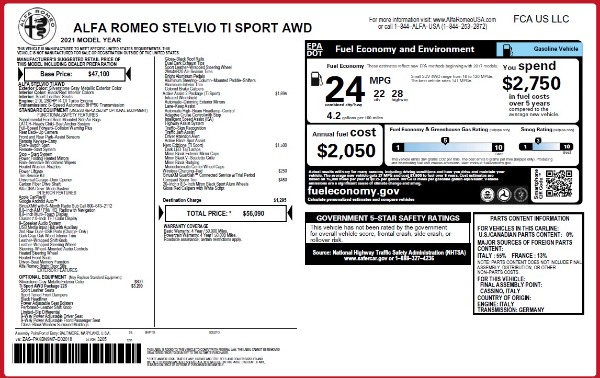 New 2021 Alfa Romeo Stelvio Ti Sport Q4 for sale Sold at Alfa Romeo of Greenwich in Greenwich CT 06830 27