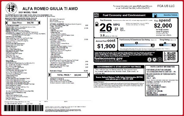 New 2021 Alfa Romeo Giulia Ti Q4 for sale Sold at Alfa Romeo of Greenwich in Greenwich CT 06830 27