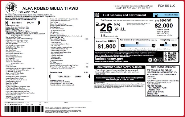 New 2021 Alfa Romeo Giulia Ti Q4 for sale Sold at Alfa Romeo of Greenwich in Greenwich CT 06830 2