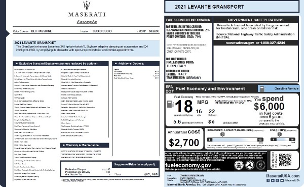 New 2021 Maserati Levante Q4 GranSport for sale Sold at Alfa Romeo of Greenwich in Greenwich CT 06830 22