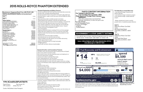 Used 2015 Rolls-Royce Phantom EWB for sale Sold at Alfa Romeo of Greenwich in Greenwich CT 06830 26