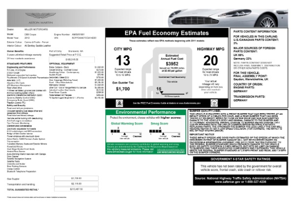 Used 2012 Aston Martin DB9 for sale Sold at Alfa Romeo of Greenwich in Greenwich CT 06830 21