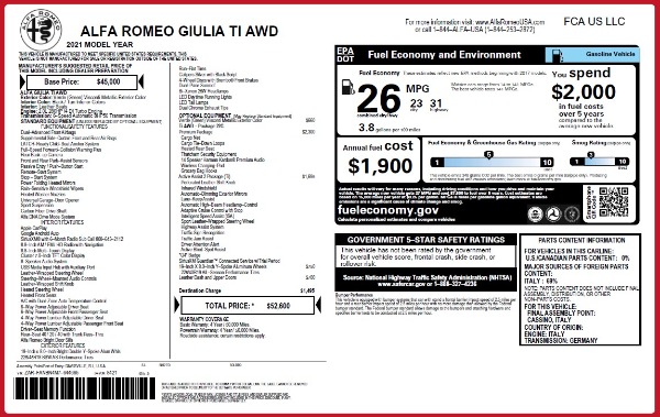 New 2021 Alfa Romeo Giulia Ti Q4 for sale Sold at Alfa Romeo of Greenwich in Greenwich CT 06830 28