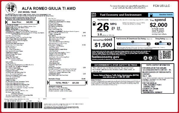 New 2021 Alfa Romeo Giulia Ti Q4 for sale Sold at Alfa Romeo of Greenwich in Greenwich CT 06830 2