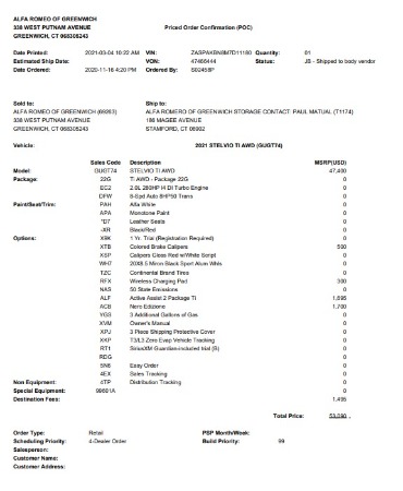 New 2021 Alfa Romeo Stelvio Ti Sport Q4 for sale Sold at Alfa Romeo of Greenwich in Greenwich CT 06830 2