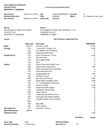 New 2021 Alfa Romeo Stelvio Ti Sport Q4 for sale Sold at Alfa Romeo of Greenwich in Greenwich CT 06830 2