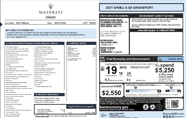 New 2021 Maserati Ghibli S Q4 GranSport for sale Call for price at Alfa Romeo of Greenwich in Greenwich CT 06830 28