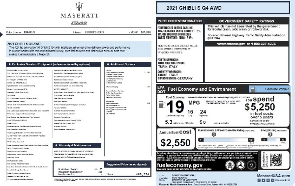 New 2021 Maserati Ghibli S Q4 for sale Sold at Alfa Romeo of Greenwich in Greenwich CT 06830 26