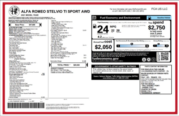 New 2021 Alfa Romeo Stelvio Ti Sport for sale Sold at Alfa Romeo of Greenwich in Greenwich CT 06830 2