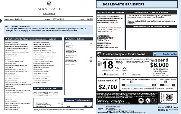 New 2021 Maserati Levante Q4 GranSport for sale Sold at Alfa Romeo of Greenwich in Greenwich CT 06830 28