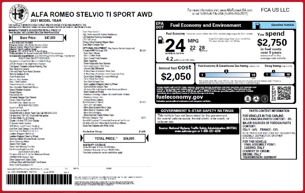 New 2021 Alfa Romeo Stelvio Ti Sport Q4 for sale Sold at Alfa Romeo of Greenwich in Greenwich CT 06830 28