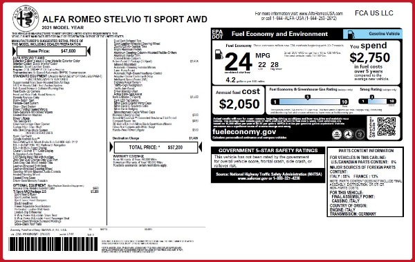 New 2021 Alfa Romeo Stelvio Ti Sport Q4 for sale Sold at Alfa Romeo of Greenwich in Greenwich CT 06830 2