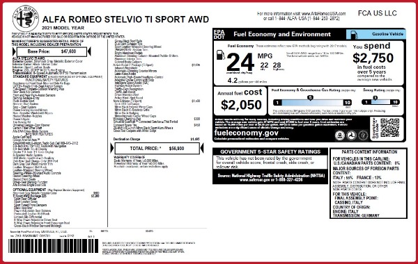 New 2021 Alfa Romeo Stelvio Ti Sport Q4 for sale Sold at Alfa Romeo of Greenwich in Greenwich CT 06830 24