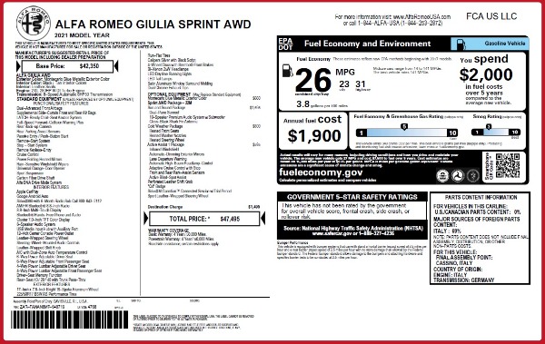 New 2021 Alfa Romeo Giulia Q4 for sale Call for price at Alfa Romeo of Greenwich in Greenwich CT 06830 23